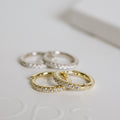 18K Gold Plated Sterling Silver Straight Pave Hoop Earrings | KYKLOS-STR