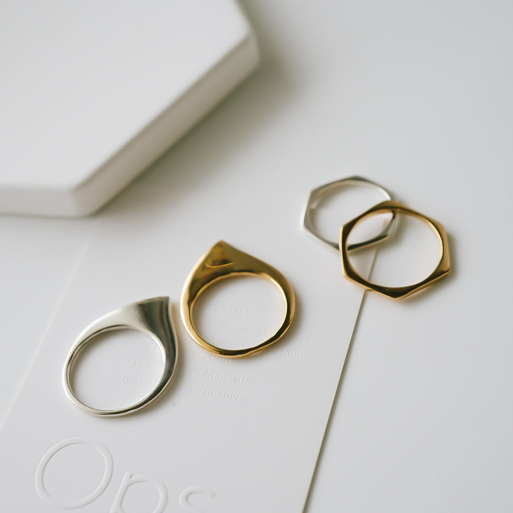 18K Gold Plated Sterling Silver Skiny Stacking Ring | LEIKKISA