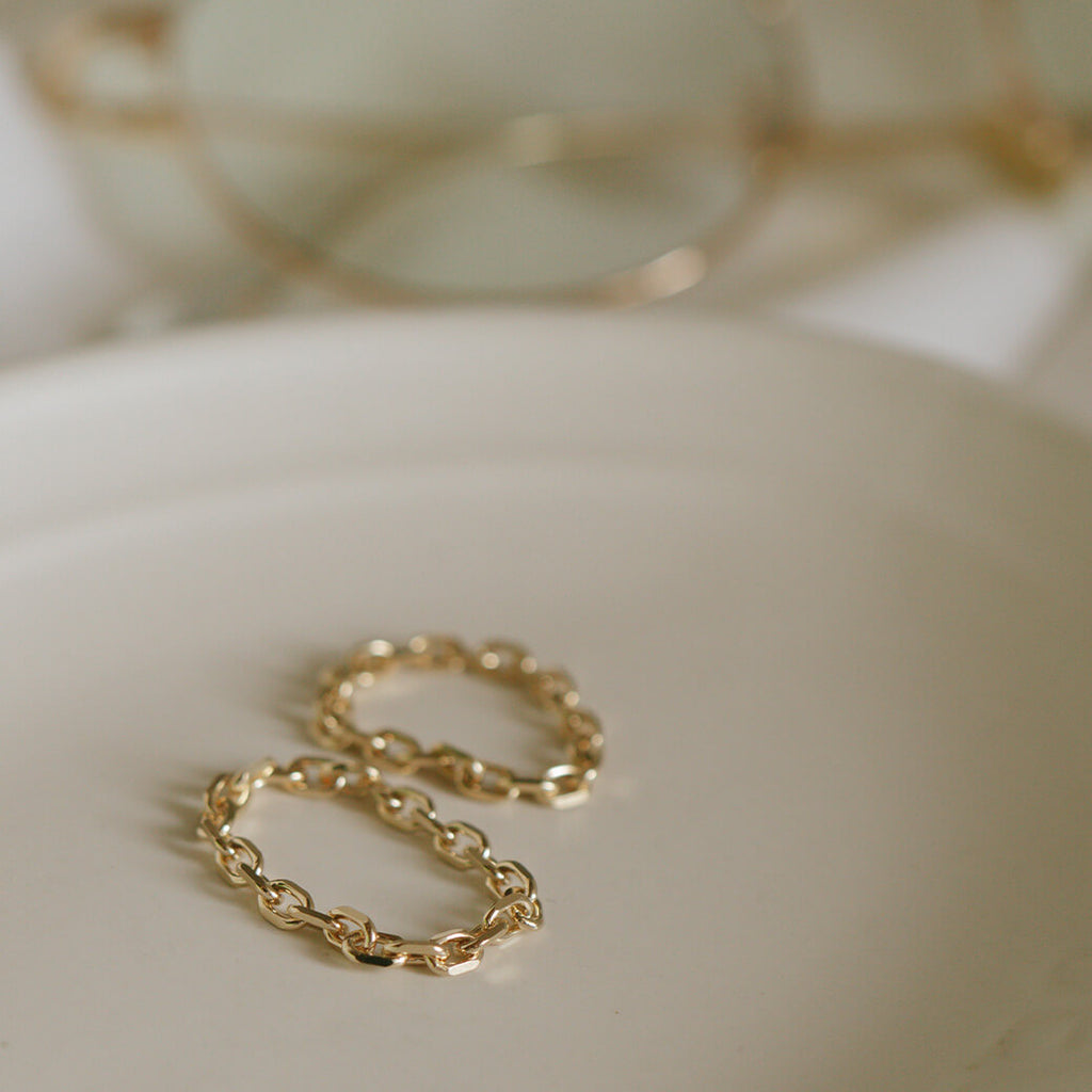 10K Gold Stacking Chain Ring | SILSILA
