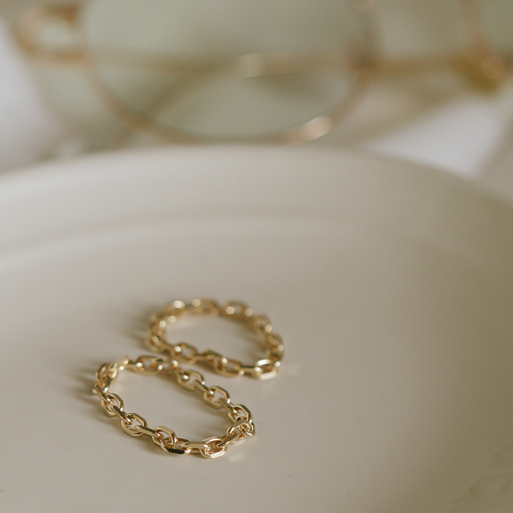 10K Gold Stacking Chain Ring | SILSILA