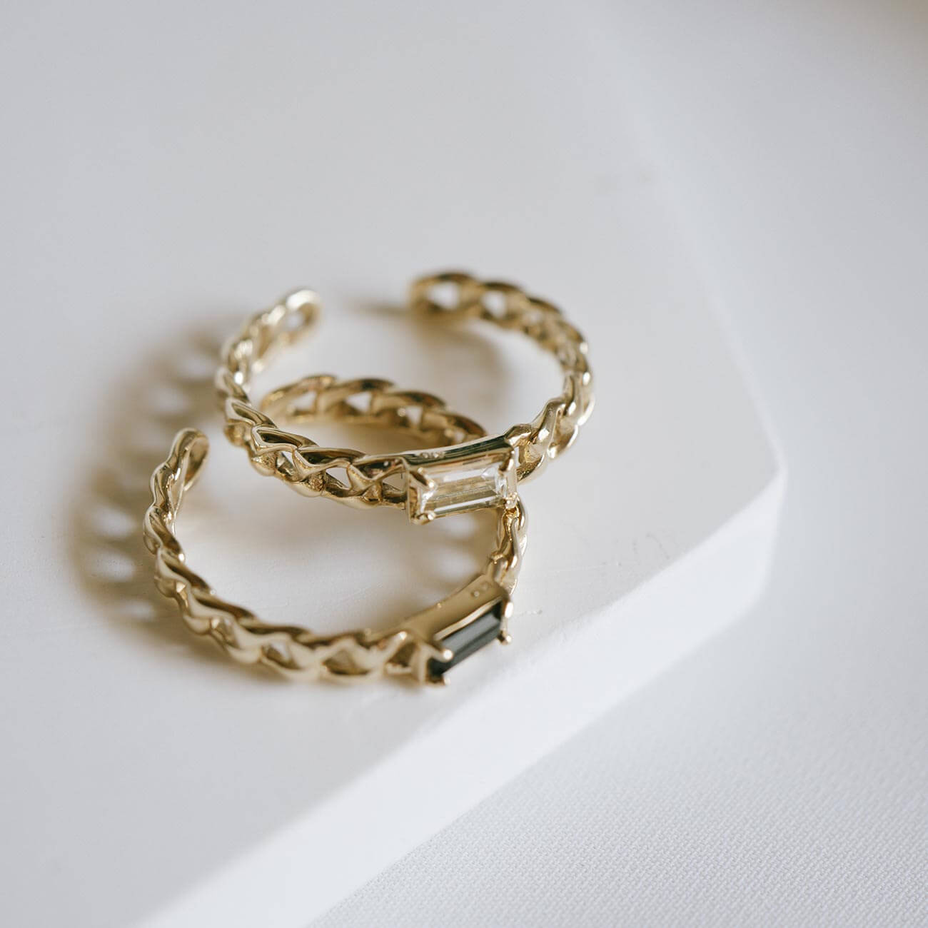 Baguette Cut Chain Earcuff ＆ Ring | TRESOR-MONO