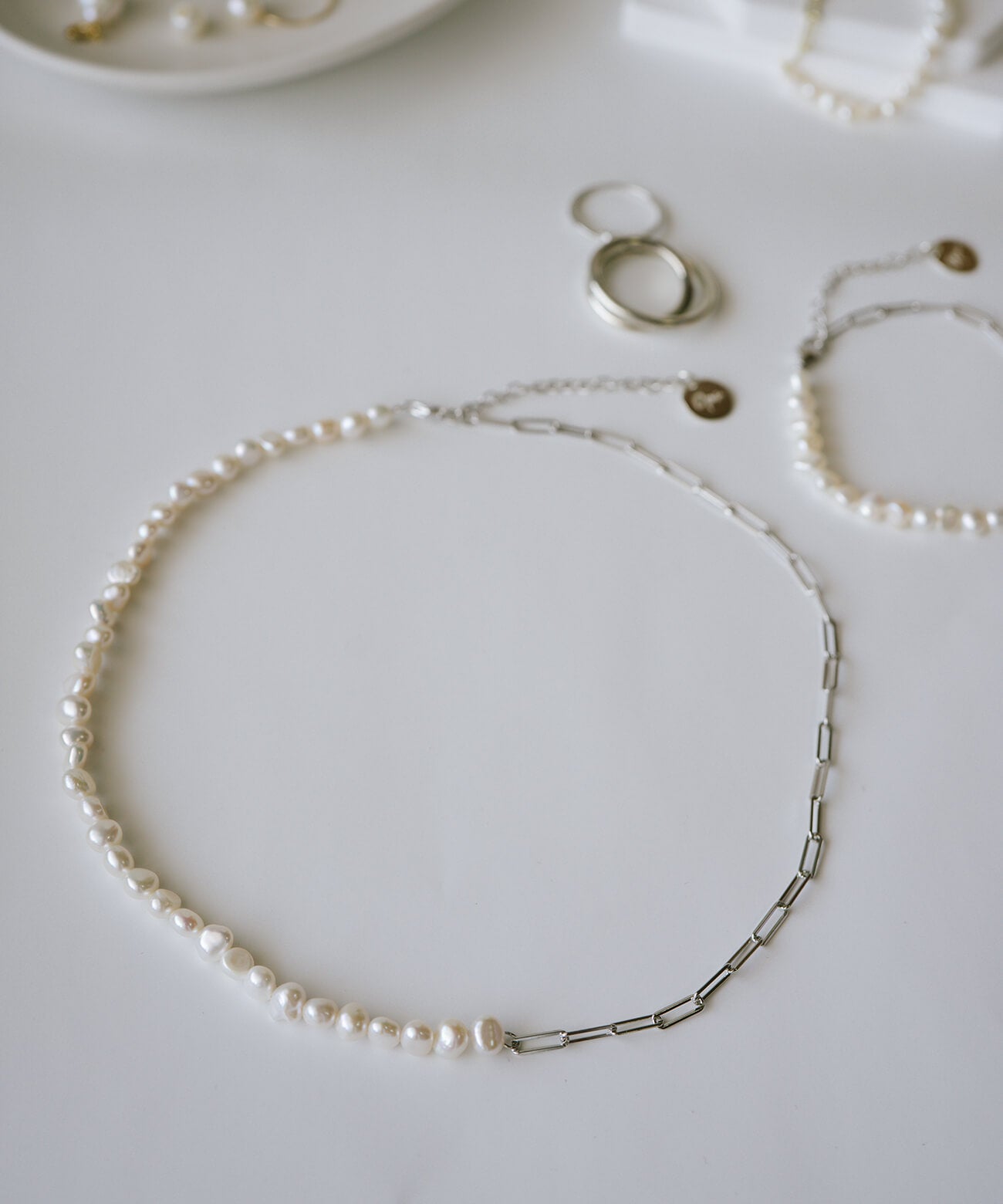 Baroque Pearl Link Chain Necklace | AFRIZO-MIKTOS