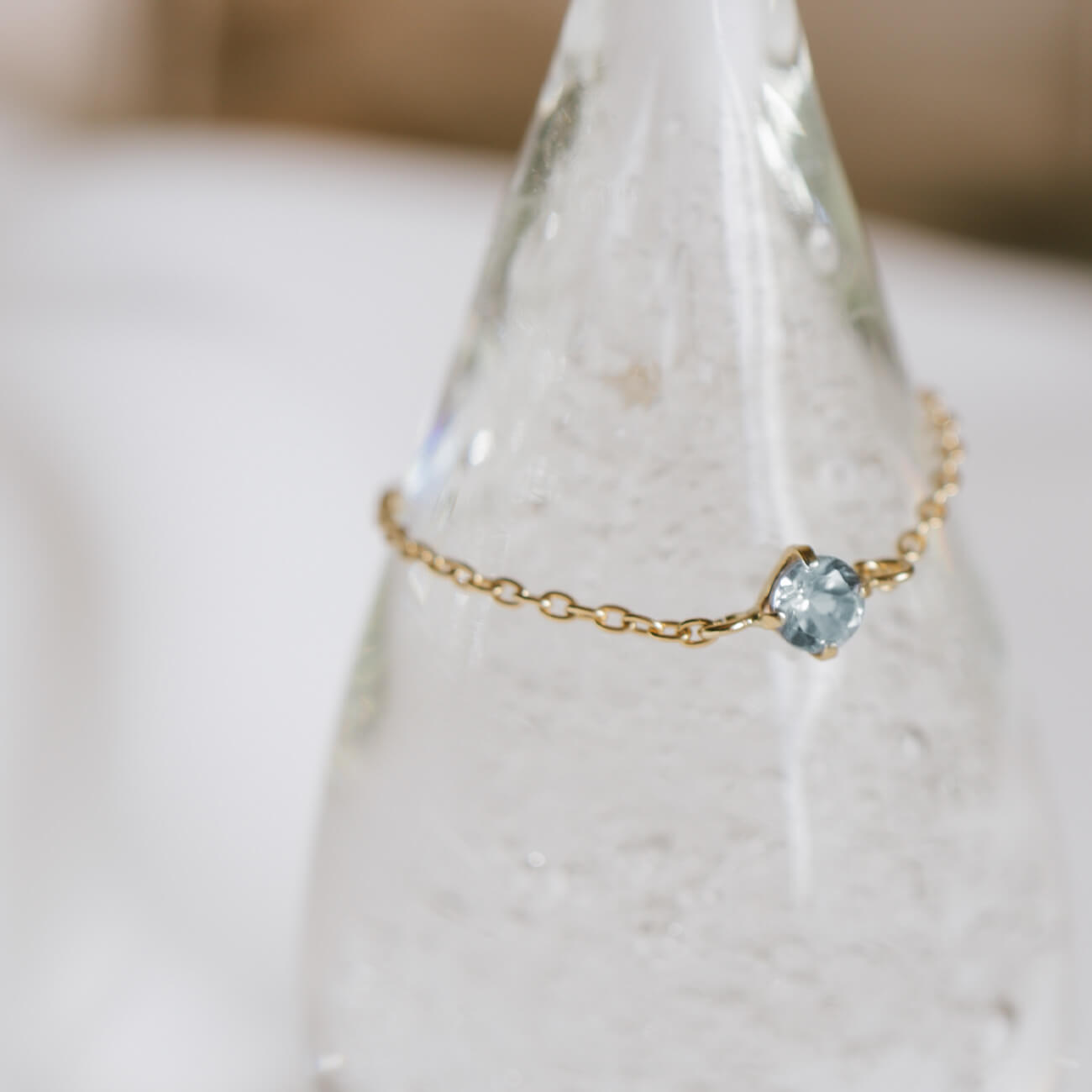 18k gemstone chain ring | MEGREZ CHAIN RING – Ops. Jewelry