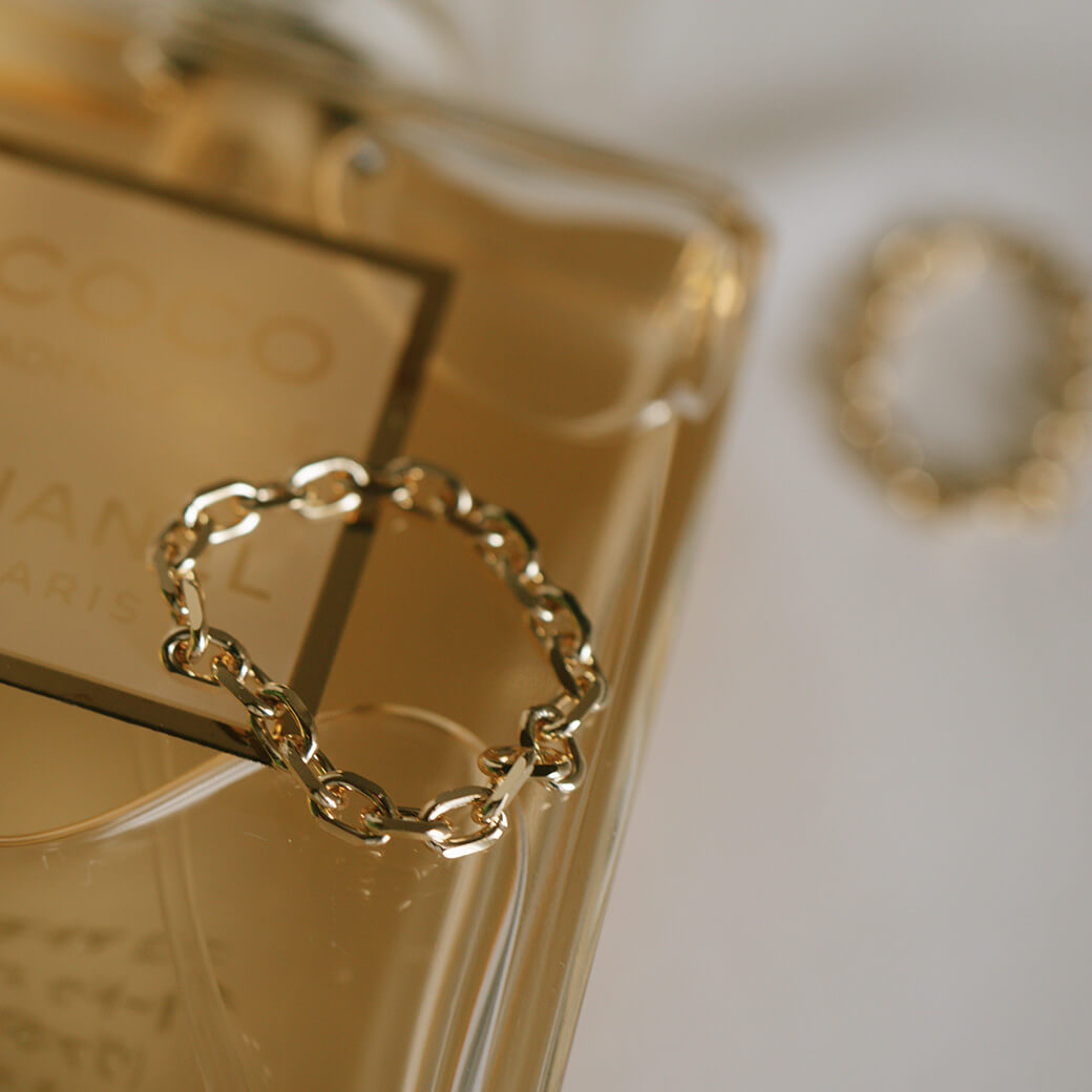 10K Gold Stacking Chain Ring | SILSILA