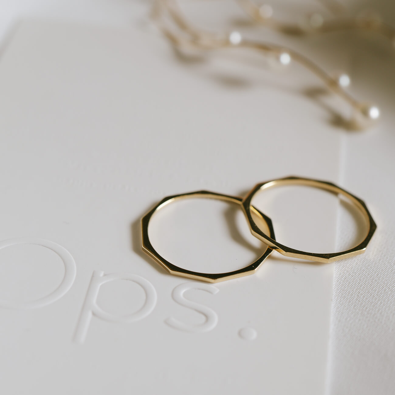 18K Gold Decagon Delicate Gold Ring | TOCACK