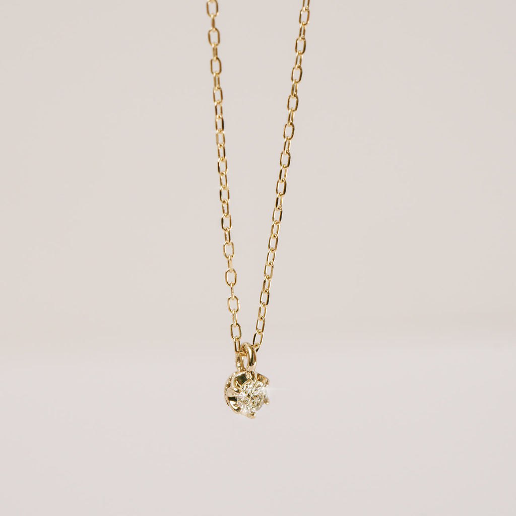 10K Gold Single Stone Diamond Necklace | ASTERI-SEIRIOS
