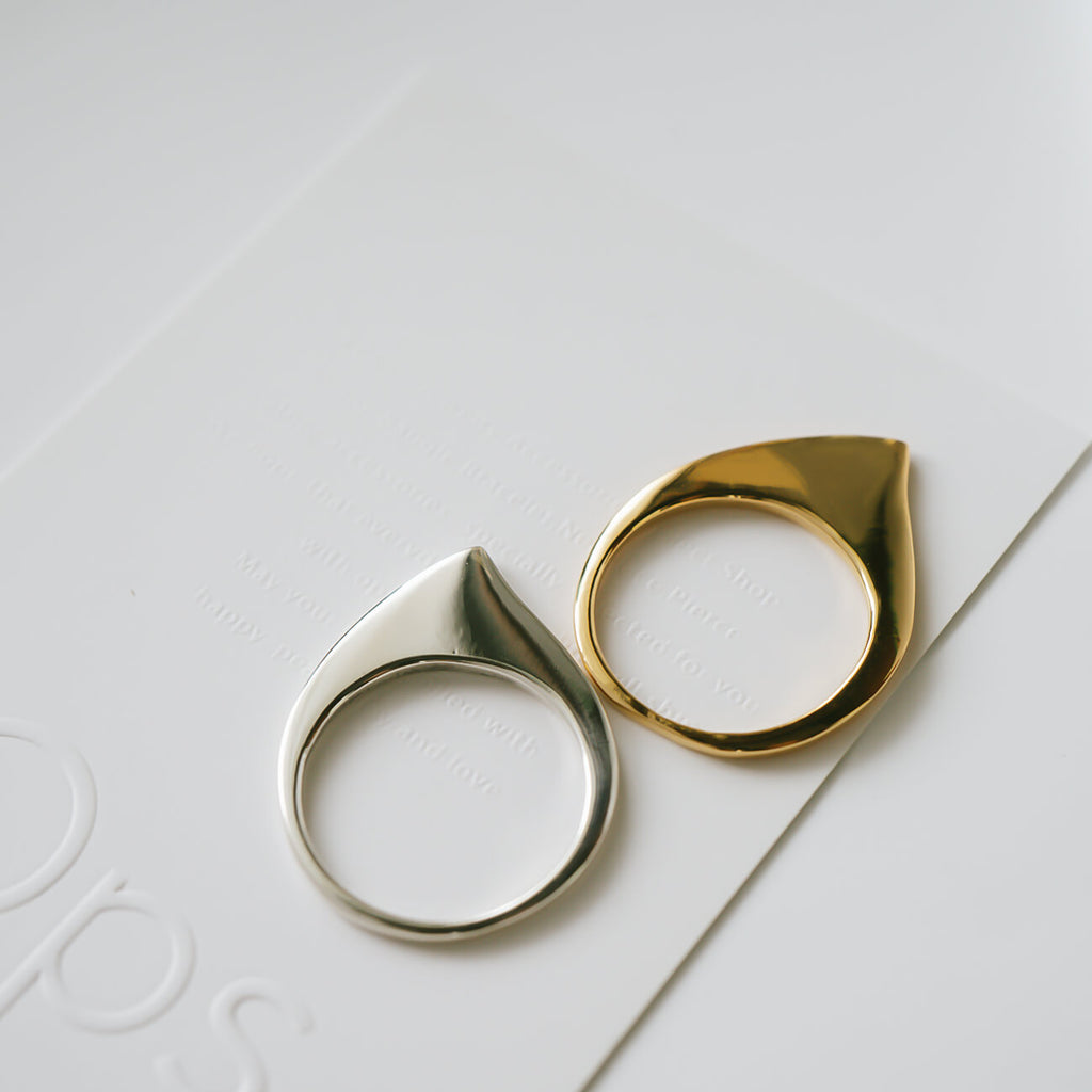 18K Gold Plated Sterling Silver Skiny Stacking Ring | LEIKKISA