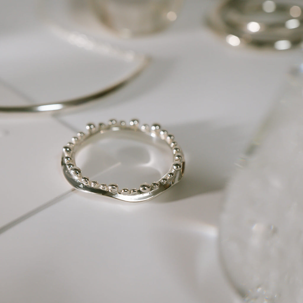 18K Gold Plated Sterling Silver Water Crown Ring | MIELIKKI-PUDOTA