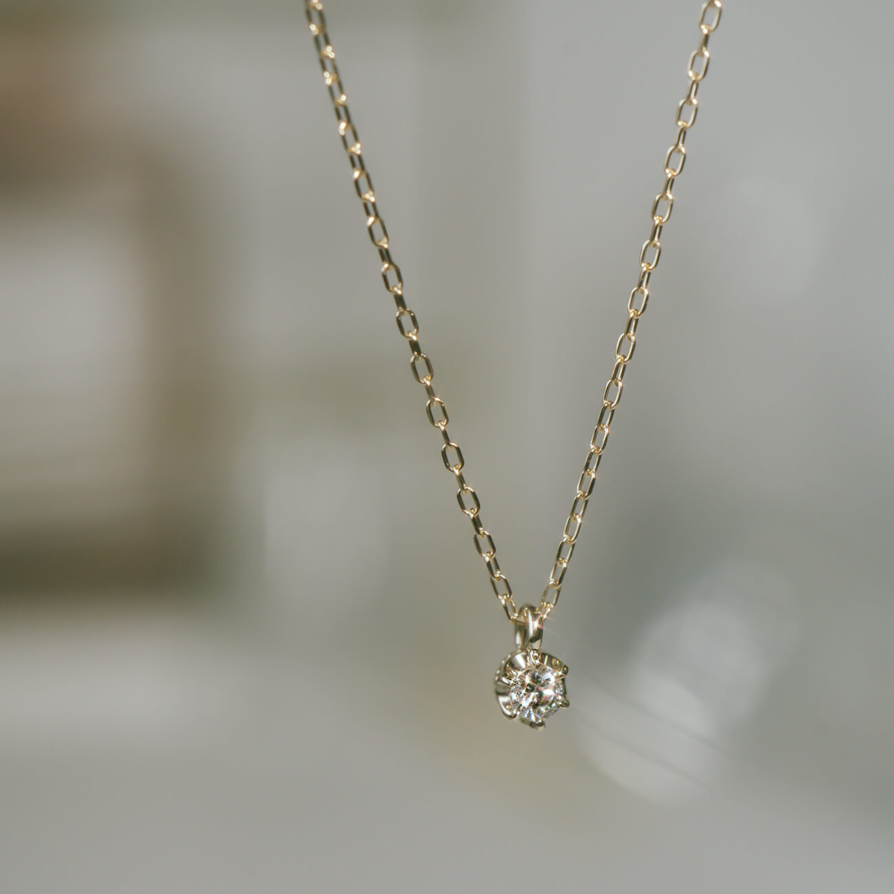 10K Single Stone Diamond Necklace | ASTERI-SEIRIOS-NK – Ops. Jewelry
