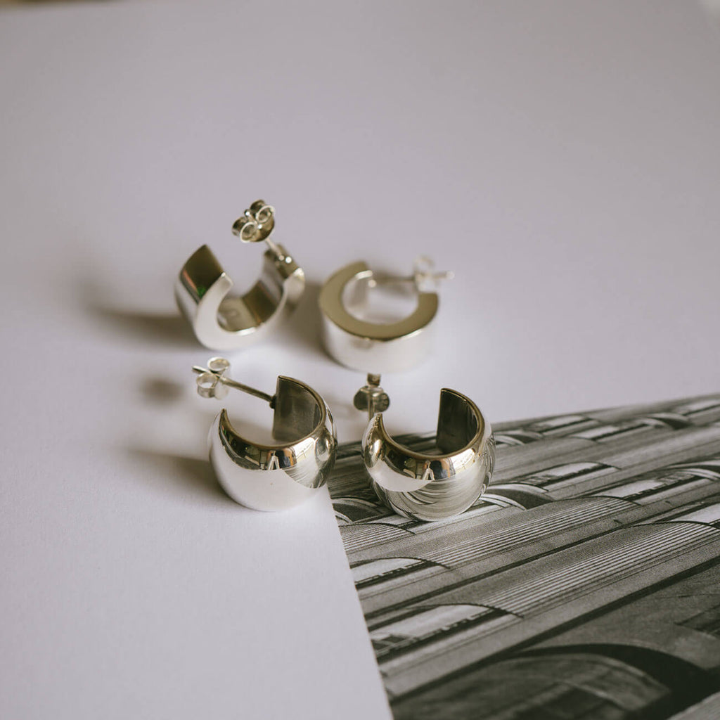 18K Gold Plated Sterling Silver Lustrou Hoop Pierce | CAPPIO