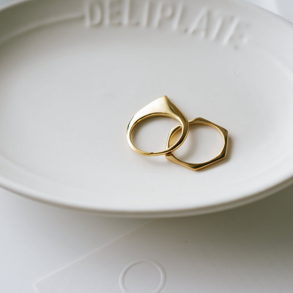 18K Gold Plated Sterling Silver Skiny Stacking Ring | LEIKKISA