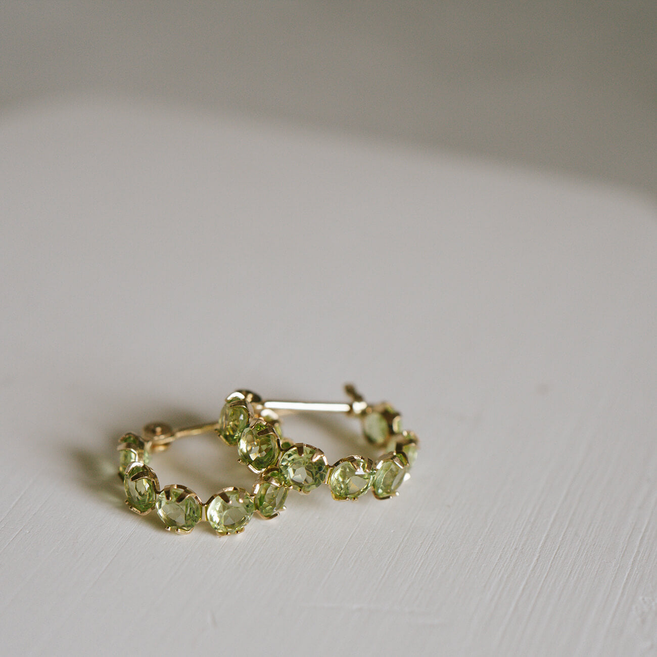10K Gold Multicolor Gemstone Huggie Hoop Earrings | MAROLOKKO