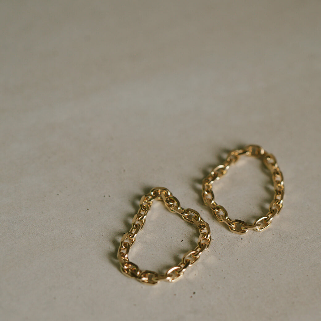 10K Gold Stacking Chain Ring | SILSILA