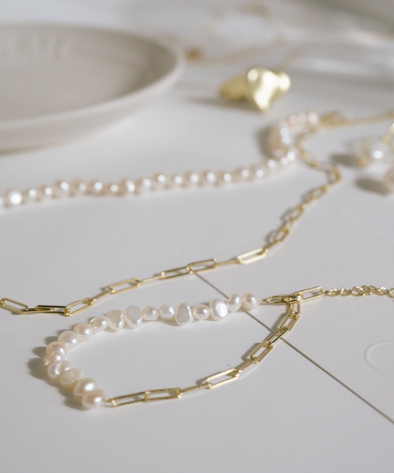 Baroque Pearl Link Chain Bracelet | AFRIZO-MIKTOS-BR