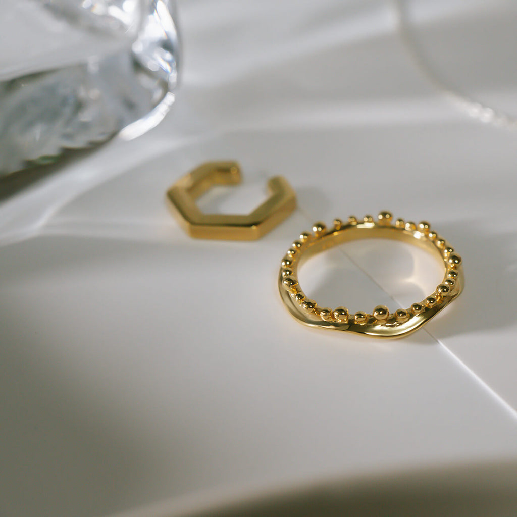 18K Gold Plated Sterling Silver Water Crown Ring | MIELIKKI-PUDOTA