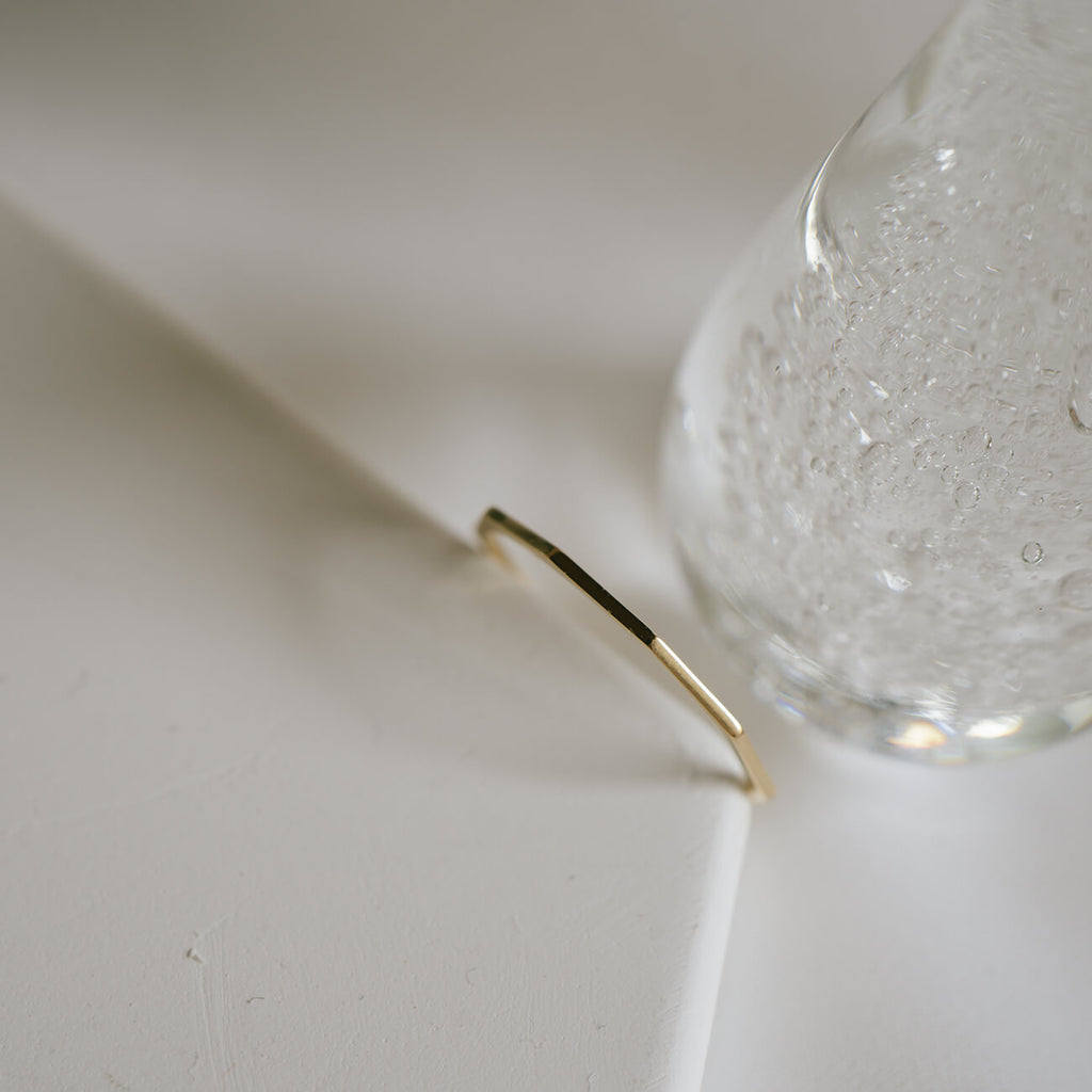 18K Gold Decagon Delicate Gold Ring | TOCACK