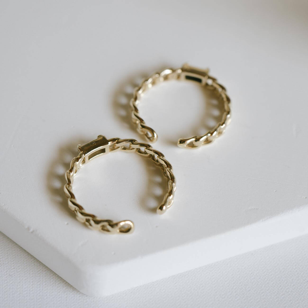 Baguette Cut Chain Earcuff ＆ Ring | TRESOR-MONO