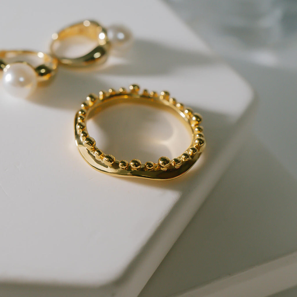 18K Gold Plated Sterling Silver Water Crown Ring | MIELIKKI-PUDOTA