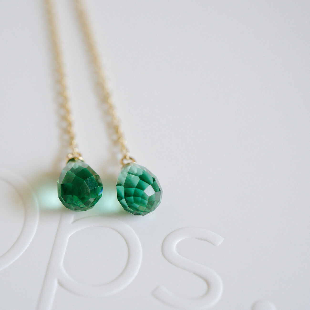 10K Gold Gemstone Wavy Long Earrings | ORNE-TEAR