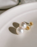 18K Gold Post 8.5mm-9mm High Quality Akoya Pearl Stud Earrings | DEORA