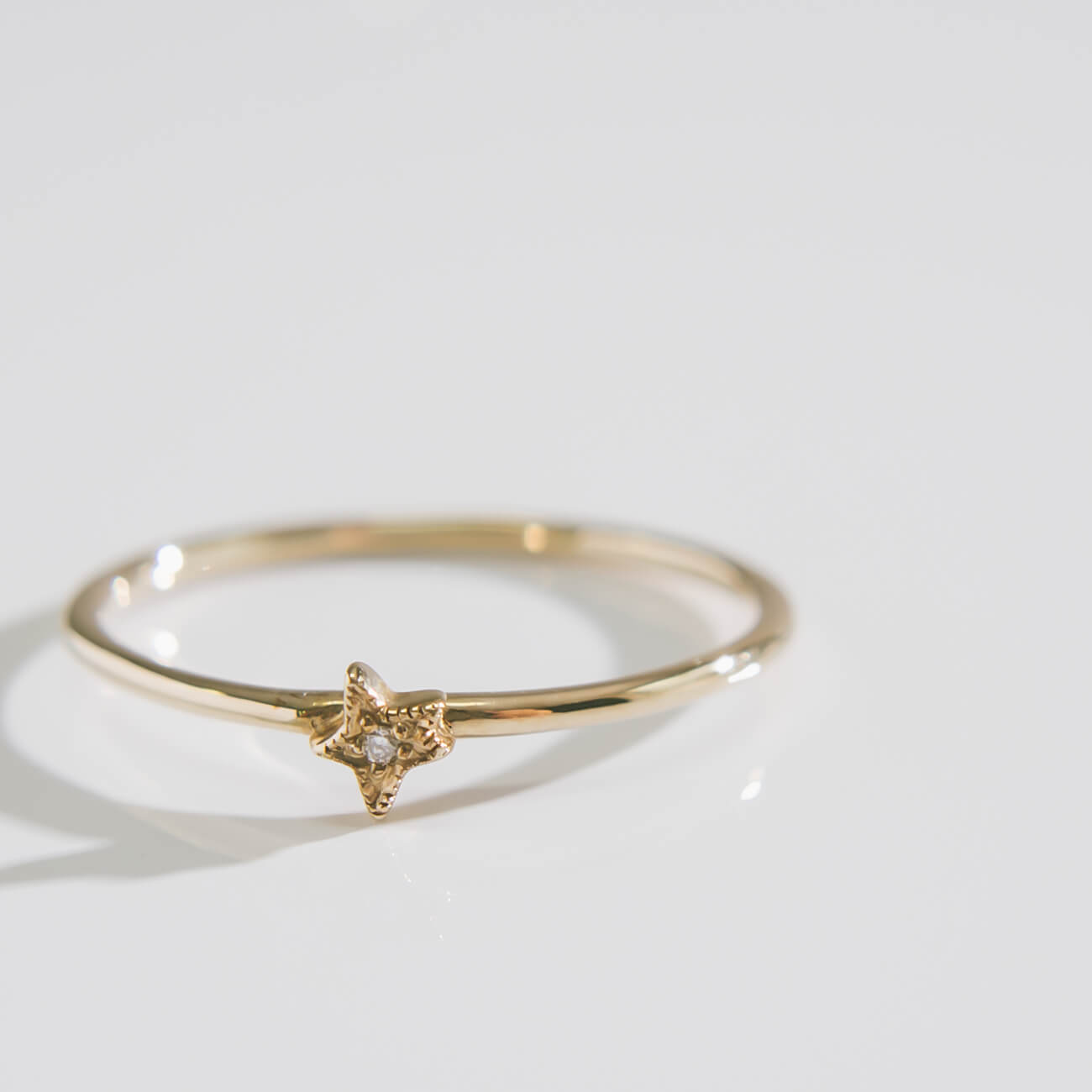 K10 Gold Diamond Delicate Ring | FORAFORA