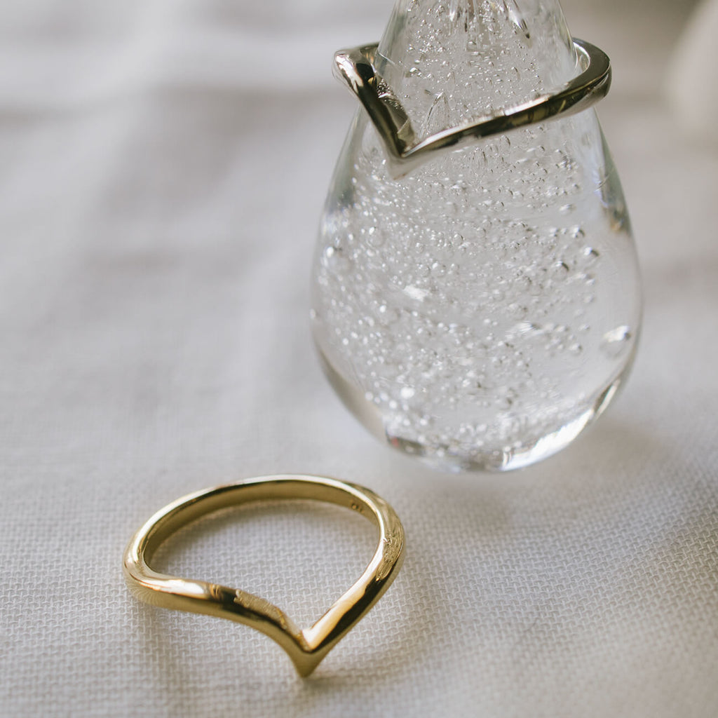 18K Gold Plated Sterling Silver Chevron Ring | GAVIOTA