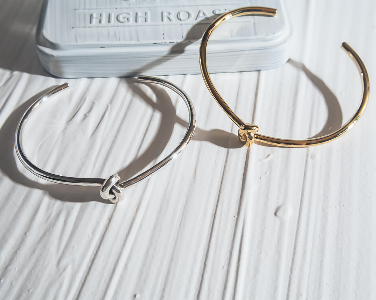 18K Gold Plated Sterling Silver Tight Knot Bangle | OBLIGA