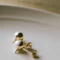 18K Gold Thorny Gold Cap Pearl Earrings | ESPINAS