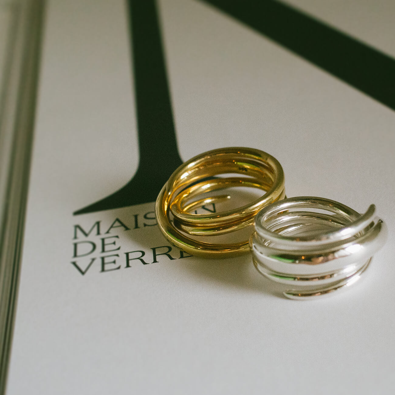 18K Gold Plated Sterling Silver Multi Layered Ring | PAMUR
