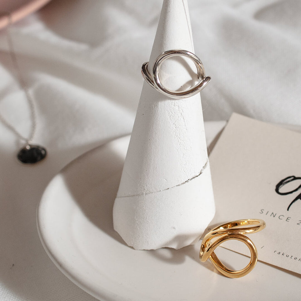 18K Gold Plated Sterling Silver Wavy Road Ring | FATONU