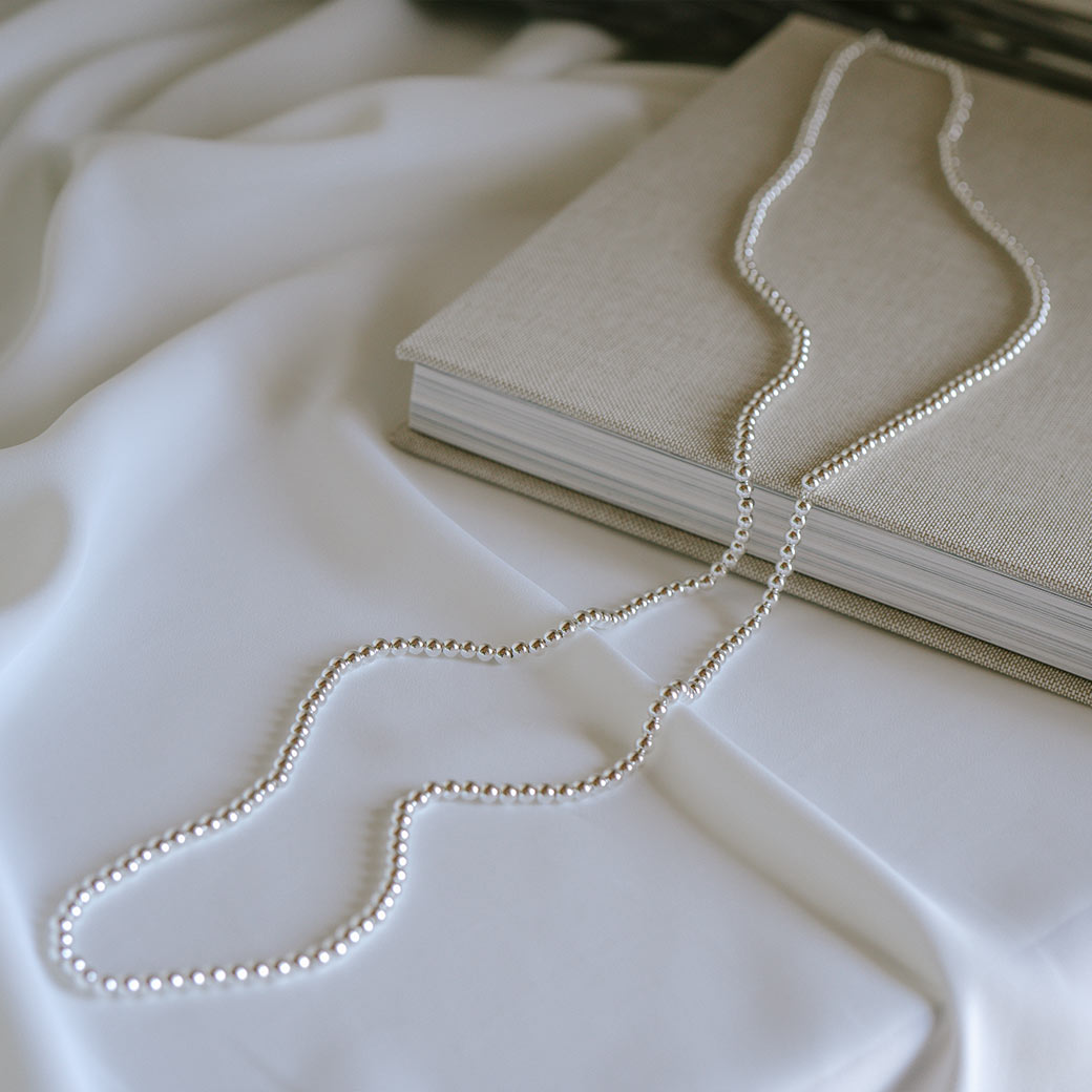 925 Sterling Silver Ball Chain Extra Long Necklace | PALMYLA LONG