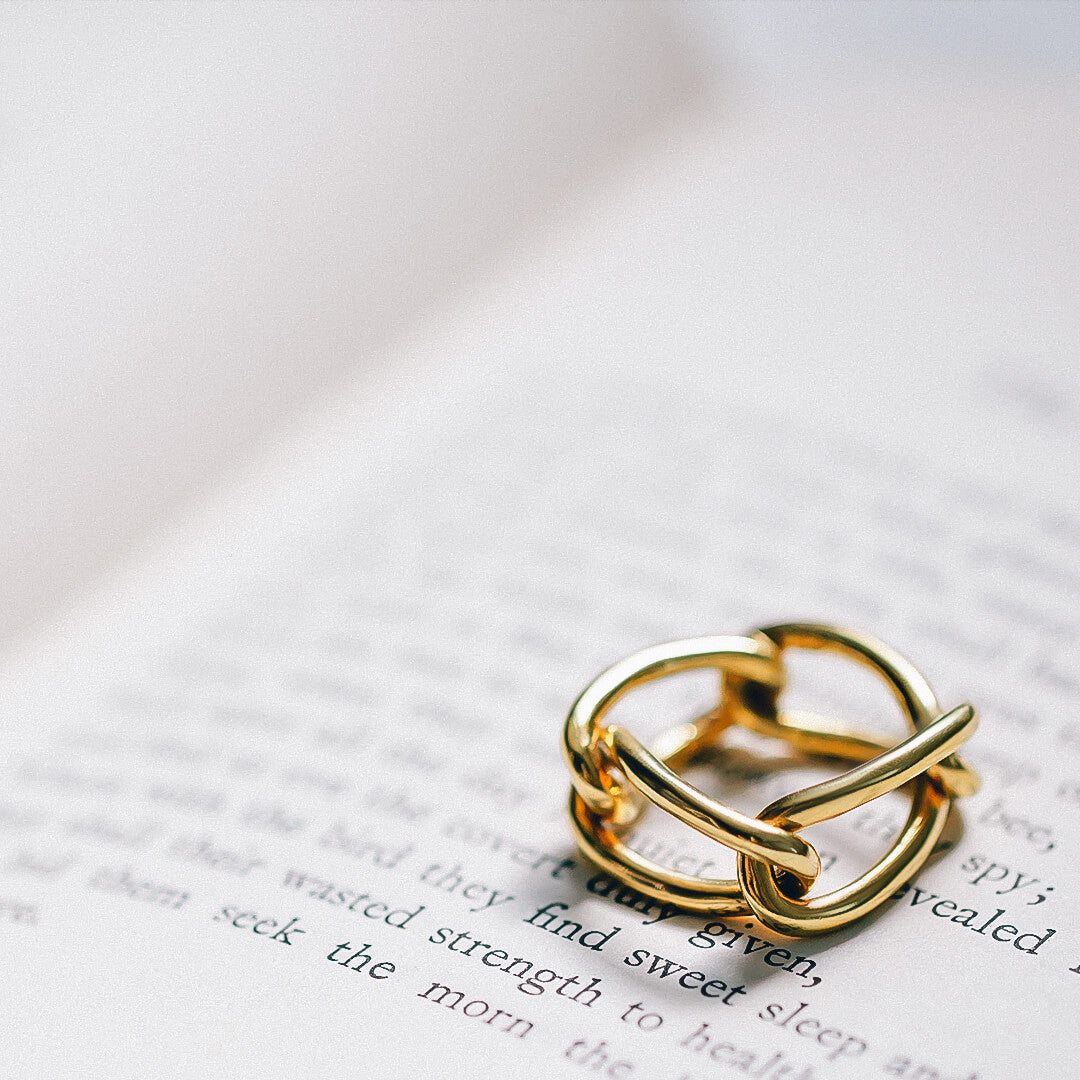 18K Gold Plated Sterling Silver Chunky Chain Ring | TORQUE