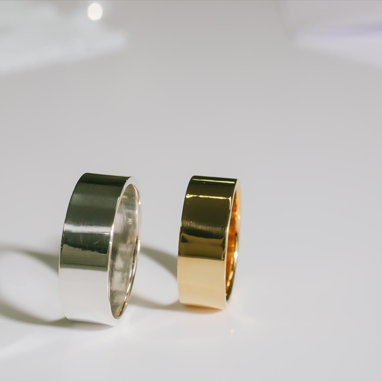 18K Gold Plated Sterling Silver 6mm Medium Wide Ring | SOLONE-6MM