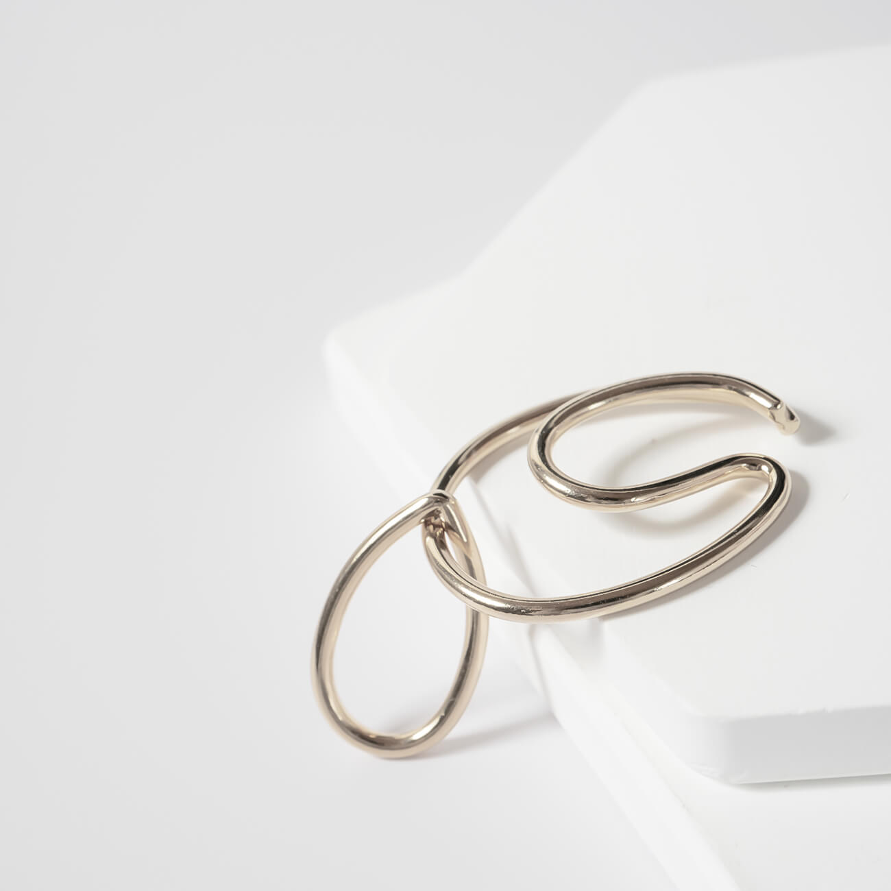 18K Gold Plated Sterling Silver Dangle Drop Charm Earcuff | LOITSU