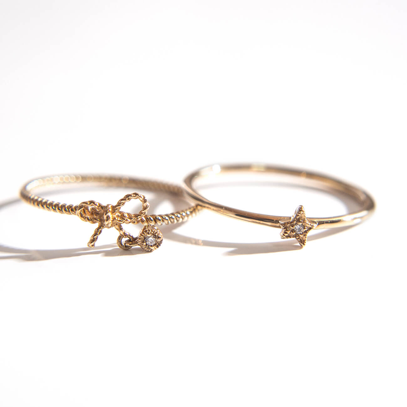 K10 Gold Diamond Delicate Ring | FORAFORA