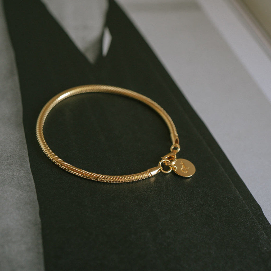 18K Gold Plated Sterling Silver Snake Chain Bracelet | VENEC-BULKY