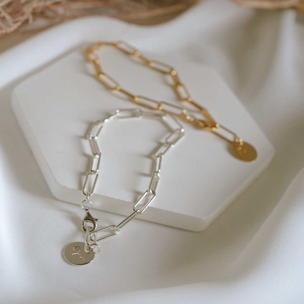 Chunky Silver Box Chain Bracelet | RONOEL