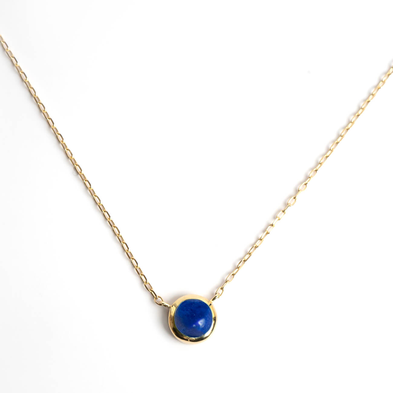 10K Gold 7color Gemstone Cabochon Necklace | LUPAUS