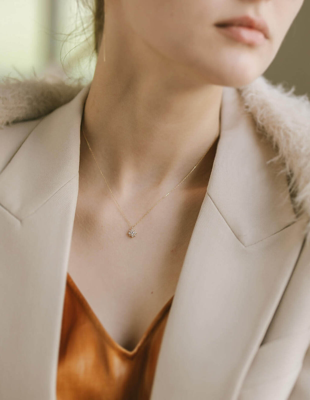 10K Gold Star Flower Diamond Necklace | ASTERI-POLARIS