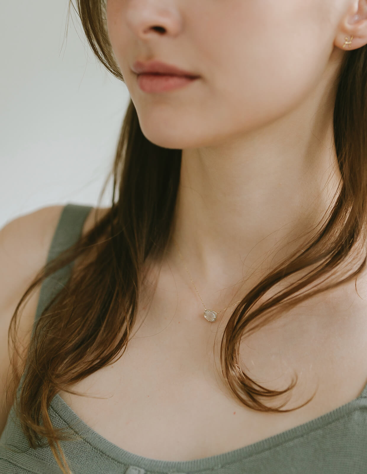 10K Gold Moonstone Necklace | PROPRIUM NEBULA