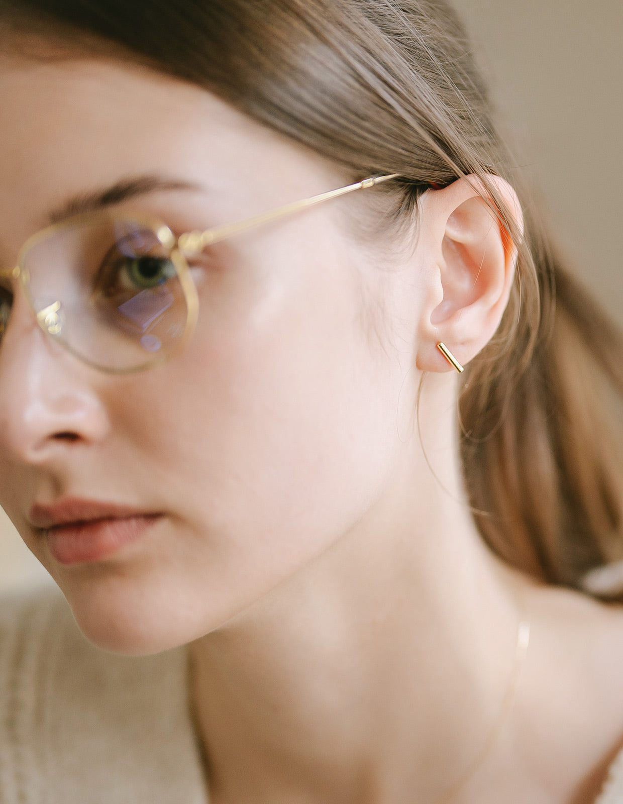 18K Gold Tiny Twigs Earrings | SILPHA