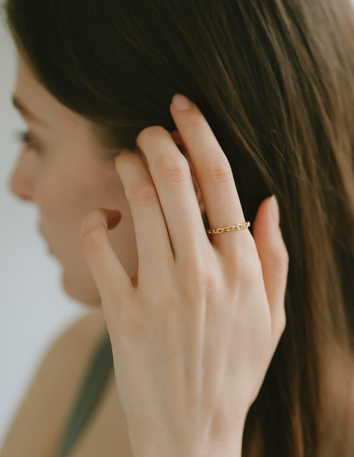 10K Gold Stacking Chain Ring | SILSILA