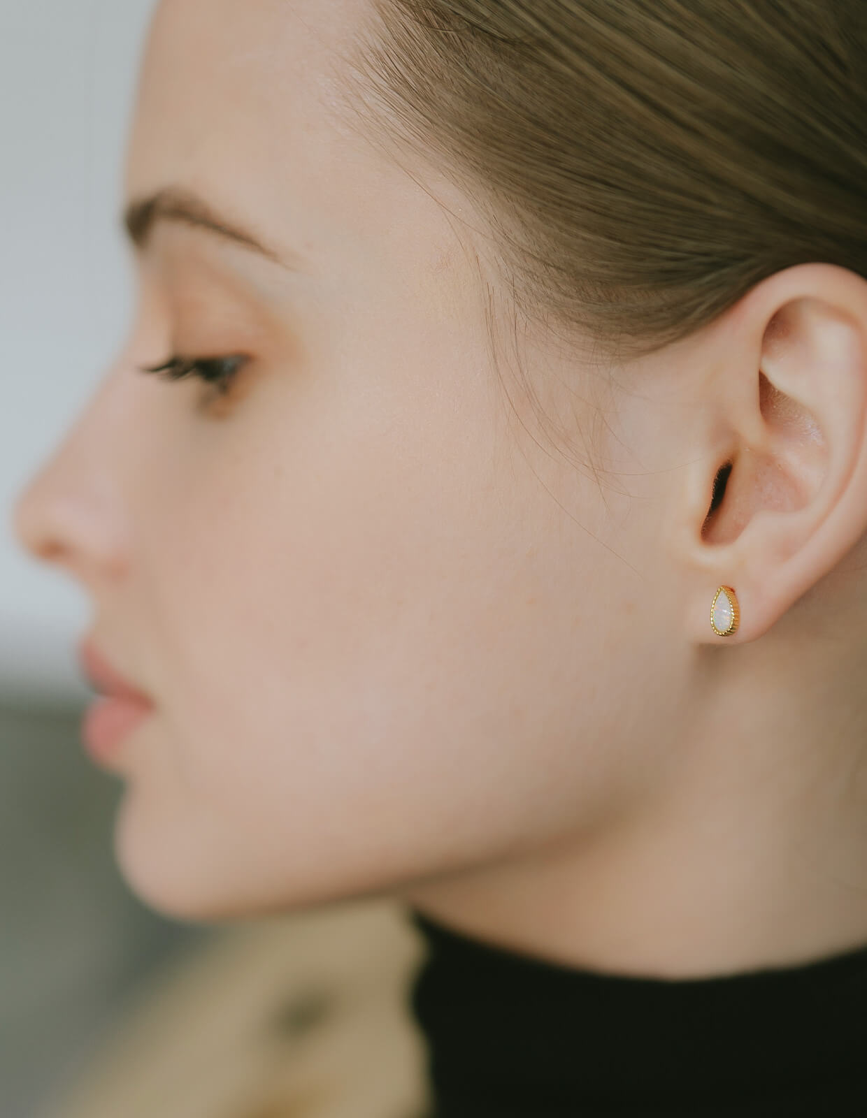 18K Gold Plated Sterling Silver Drop Synthetic Opal Earrings | SOPOROS-DROP