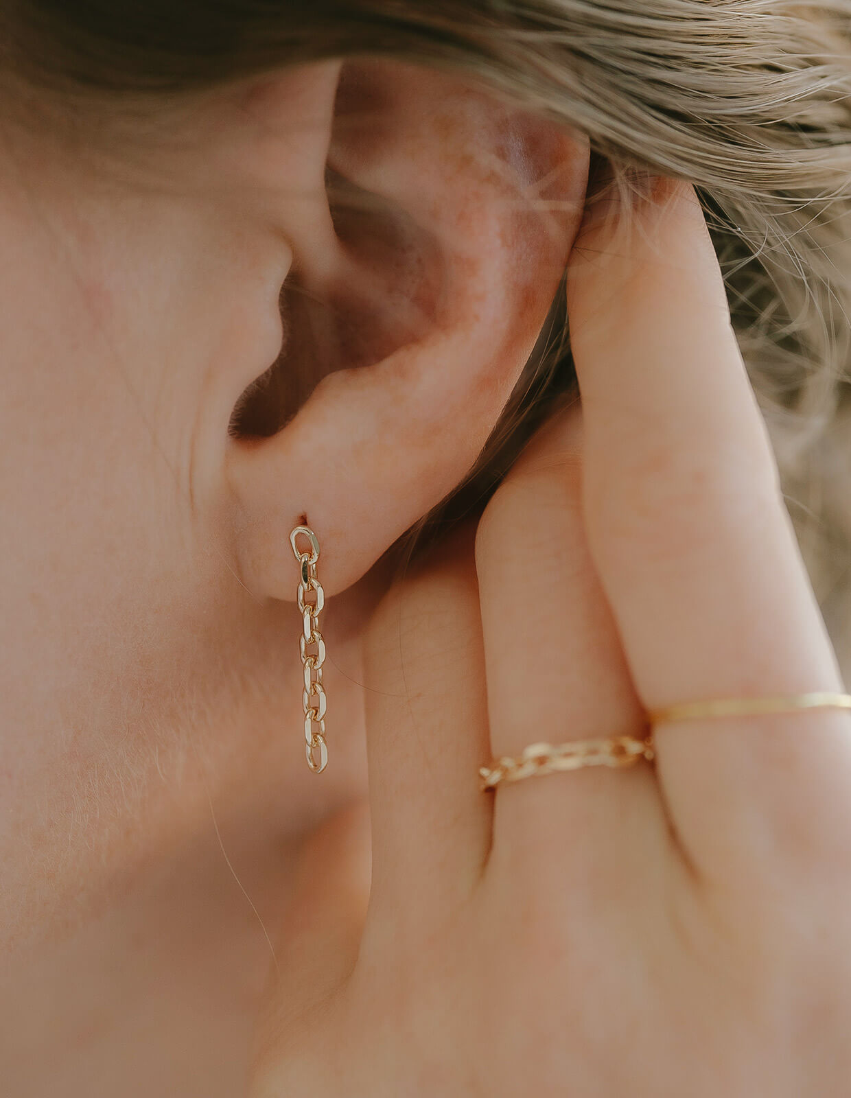 10K Gold Elfine Chain Link Pierce | SILSILA