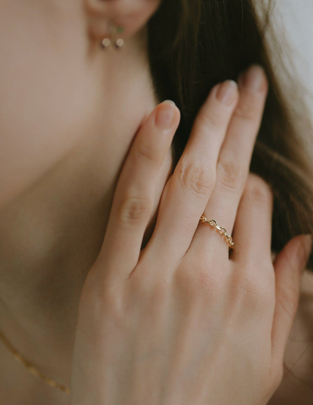 10K Gold Stacking Chain Ring | SILSILA