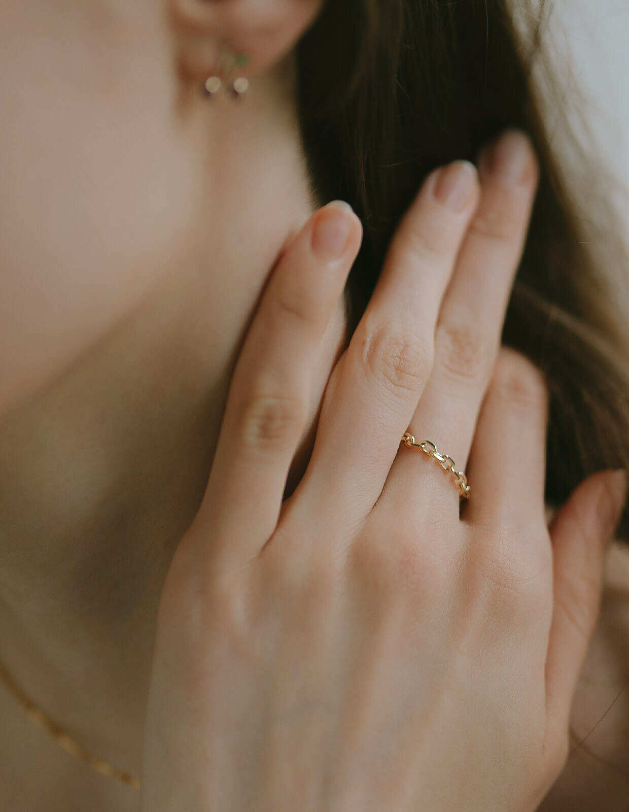10K Gold Stacking Chain Ring | SILSILA