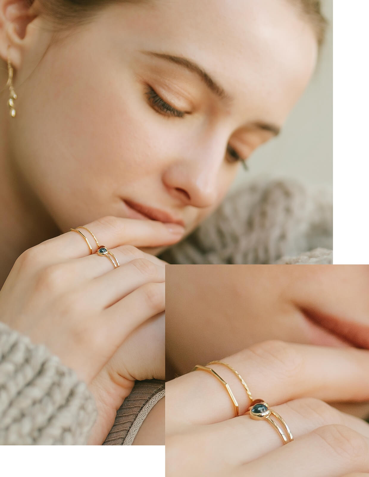 18K Gold Decagon Delicate Gold Ring | TOCACK