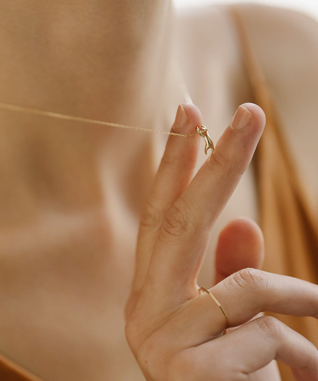 10K Gold Cat Necklace | ZOI-CAT