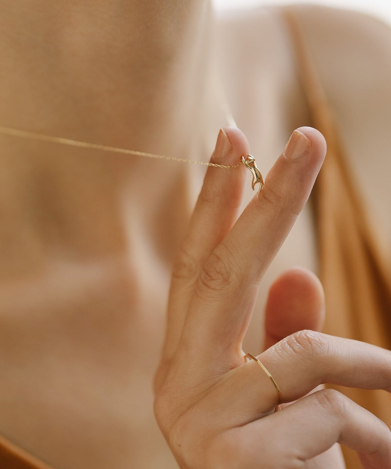 10K Gold Cat Necklace | ZOI-CAT