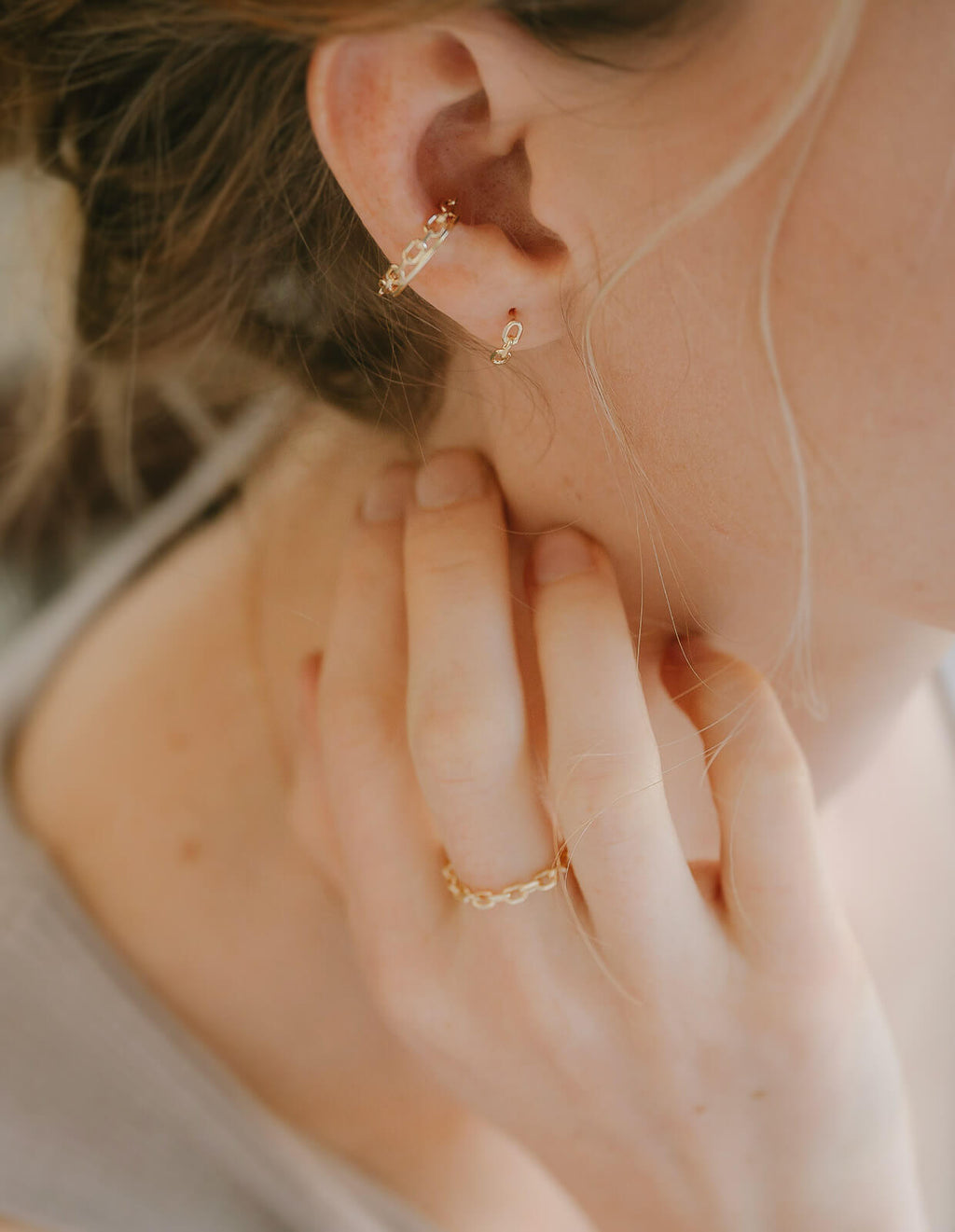 10K Gold Tiny Chain Link Pierce | KATENA